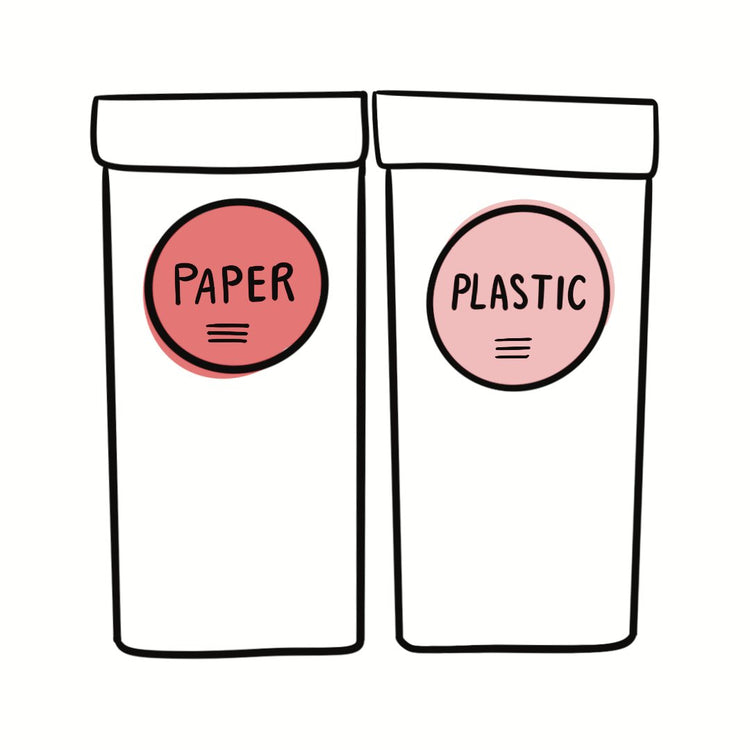 paper and plastic bins